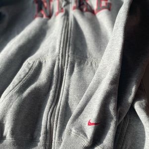 Gray & Red Nike Hoodie